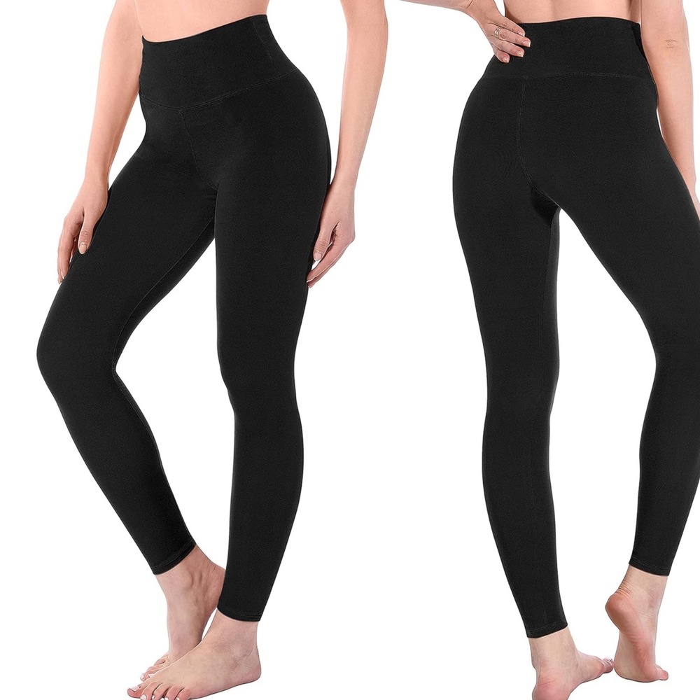 4 Pack SINOPHANT High Waisted Leggings Black Plus Size L-XL Tummy Control Soft